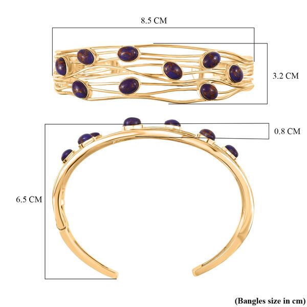 Lila T&uuml;rkis Armreif ca. 19 cm Nickelfreies Messing ca. 6.48 ct image number 5