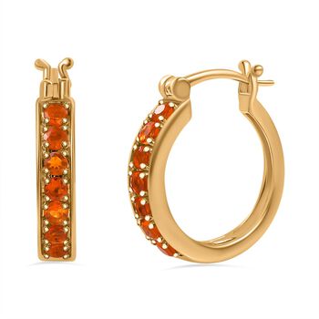 Salamanca Feueropal-Ohrringe, 925 Silber Vergoldet ca. 0,66 ct