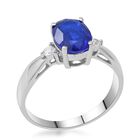 Tansanischer, blauer Spinell und weißer Zirkon-Ring, 925 Silber platiniert  ca. 2,45 ct image number 2