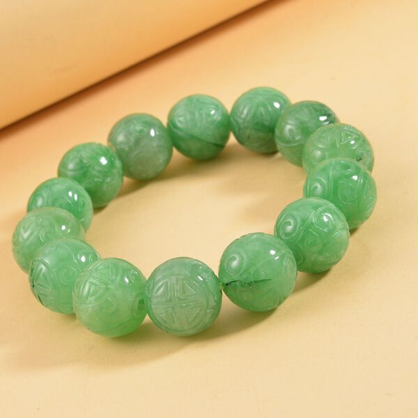 Gef&auml;rbte gr&uuml;ne Jade Armband, (13-15mm), 18 cm  ca. 350.00 ct image number 1