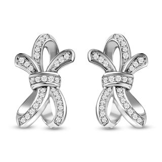 GP Amore Ribbon Kollektion - wei&szlig;e Diamant Ohrringe, 925 Silber platiniert ca. 0.33 ct