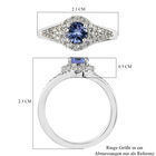 Tansanit und Zirkon Ring 925 Silber platiniert  ca. 0,92 ct image number 6