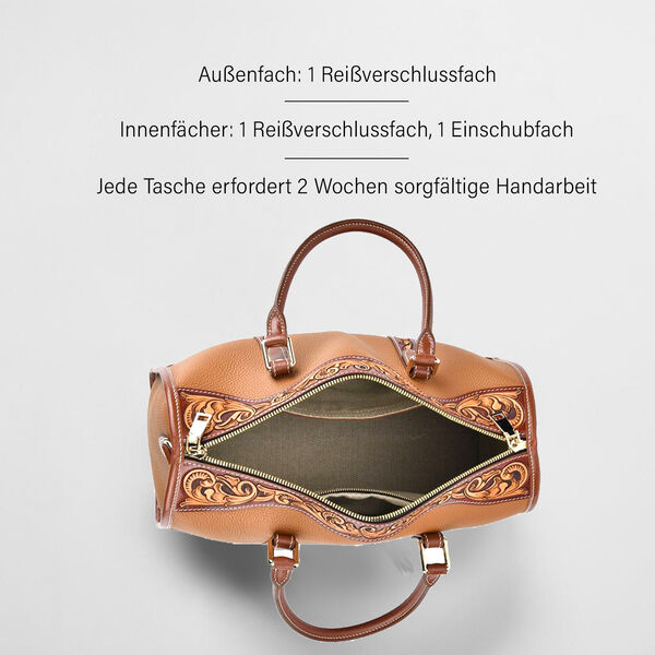 Grand Pelle  - Echtleder Umhängetasche, 34,5x15x21 cm, hellbraun image number 4