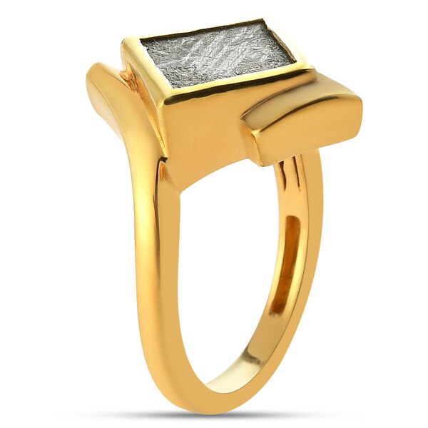 Meteorit Ring 925 Silber vergoldet  ca. 6,00 ct image number 5