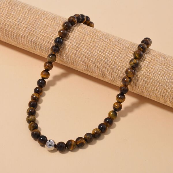 Gelbe Tigerauge-Halskette, 50 cm - 365 ct. image number 2