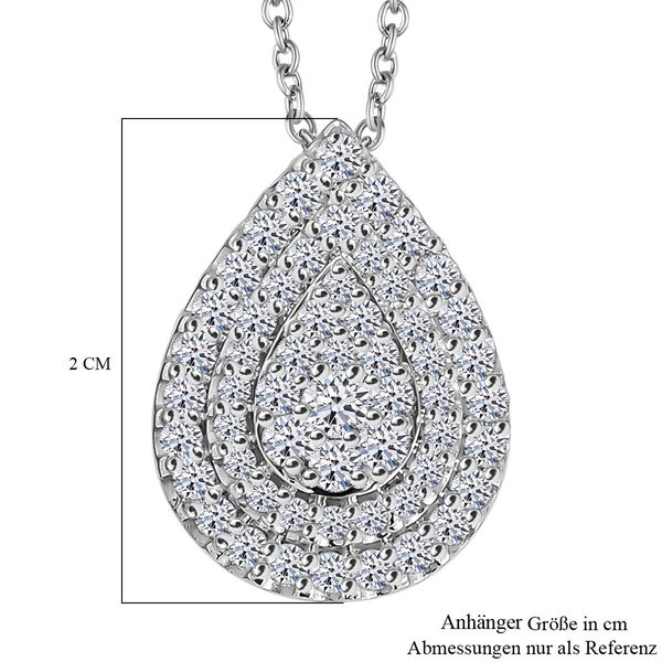 LUXURIANT SGL zertifizierter VS Labor Diamant Anh&auml;nger mit 45cm Kette, 925 Silber rhodiniert - 1 ct. image number 7