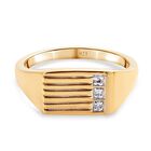 Diamant Herren Ring 925 Silber vergoldet (Größe 20.00) ca. 0,05 ct