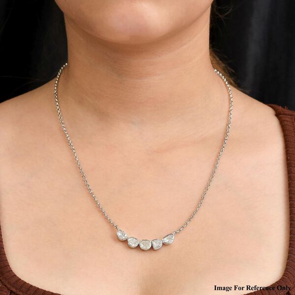 Handgearbeitete Polki-Diamant-Halskette, 45 cm image number 3