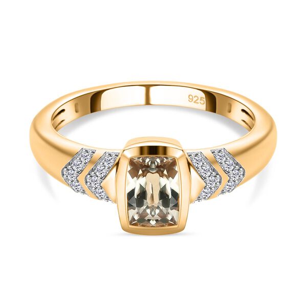 AAA Turkizit und wei&szlig;er Zirkon-Ring - 1,36 ct.