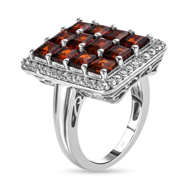 Kirsch Citrin und wei&szlig;er Zirkon-Ring, 925 Silber platiniert (Gr&ouml;&szlig;e 20.00) ca. 4.76 ct image number 5