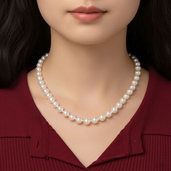 D'Joy wei&szlig;e Edison Perle 50cm Halskette