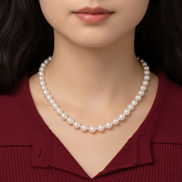 D'Joy wei&szlig;e Edison Perle 50cm Halskette image number 3