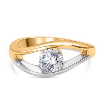 Moissanit Bicolor Ring, ca. 0,77 ct.