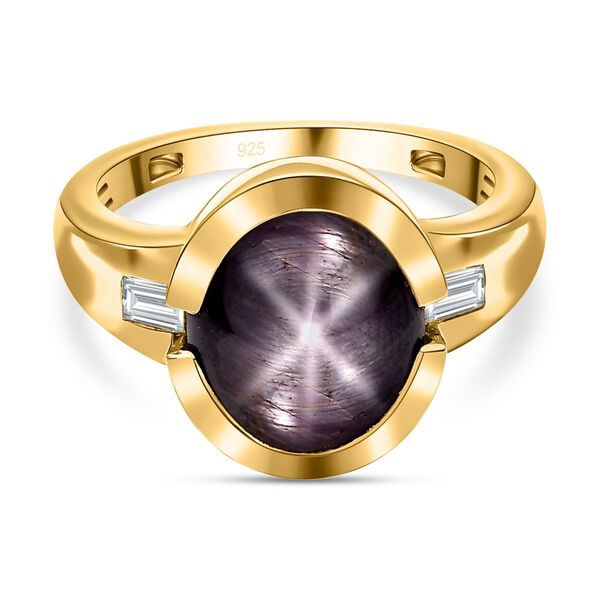 Sternrubin und Zirkon Ring - 9,28 ct.
