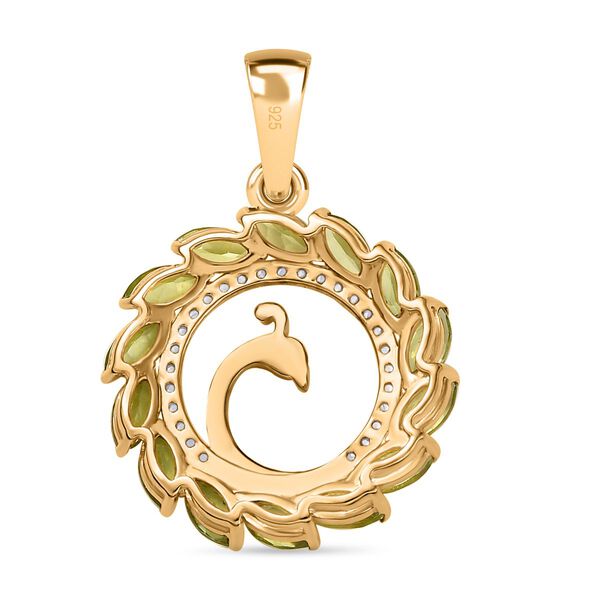 Nat&uuml;rlicher Peridot und Zirkon Anh&auml;nger - 3,95 ct. image number 5