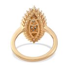 Alexandrit und Zirkon Cluster Ring 925 Silber Gelbgold Vermeil image number 5