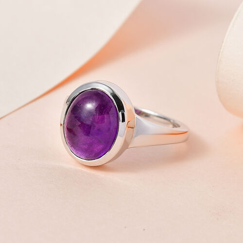 Afrikanischer Amethyst Ring, 925 Silber platiniert (Größe 18.00) ca. 3.97 ct image number 1