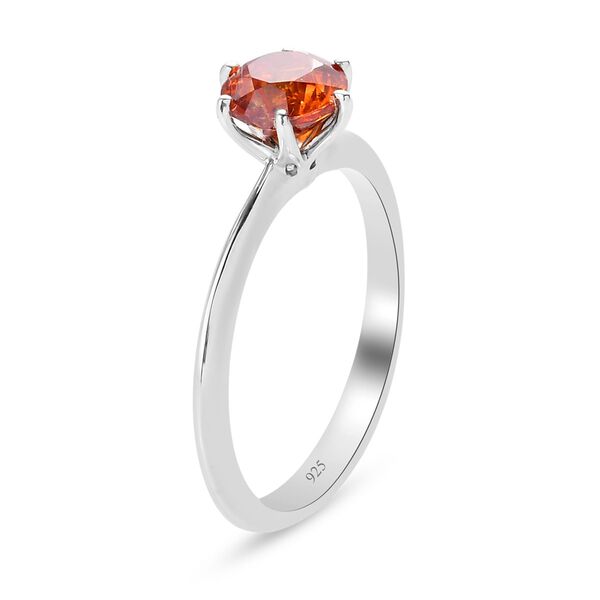 Orange Sphalerit Solit&auml;r Ring 925 Silber Platin-&Uuml;berzug image number 7