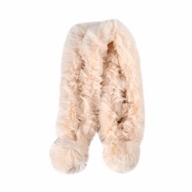 Damen Schal aus Kunstfell, Beige