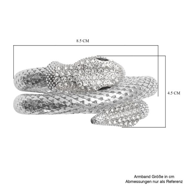 Kristall Schlange gewundenes Armband in Silberton - 1,70 ct. image number 5