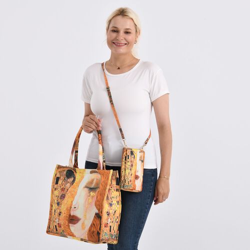2-teiliges Taschenset - 40x12x35cm Shopper und 20x11x2cm Handytasche, Klimt image number 1
