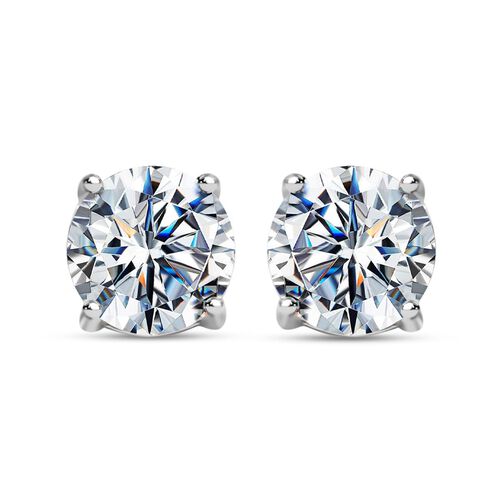 Moissanit Ohrringe 925 Silber platiniert ca. 1,98 ct. image number 0