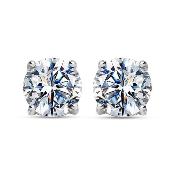 Moissanit Ohrringe 925 Silber platiniert ca. 1,98 ct. image number 0