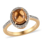 Citrin und Zirkon-Ring, 925 Silber vergoldet  ca. 2,16 ct image number 3