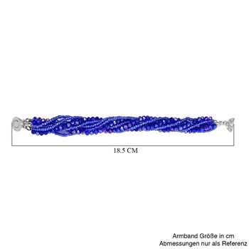 Blaues und wei&szlig;es Kristall-Armband, 19cm - 62,50 ct.