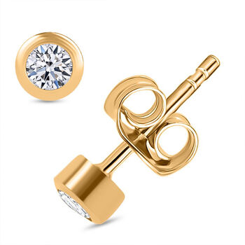 LUXURIANT SI Labor Diamant Ohrringe, 925 Silber 750 Gelbgold Vermeil - 0,25 ct.