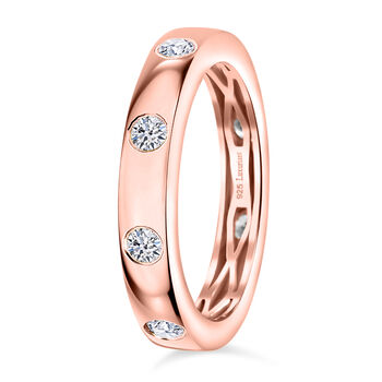 LUXURIANT VS-EF Labor Diamant Ring, 925 Silber mit E-Beschichtung in Ros&eacute;gold - 0,50 ct.
