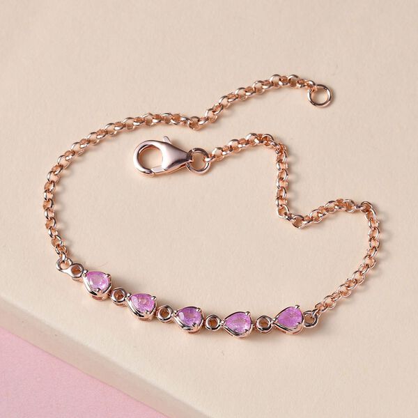 Ilakaka rosa Saphir  Armband, ros&eacute;vergoldet ca. 1.00 ct image number 2
