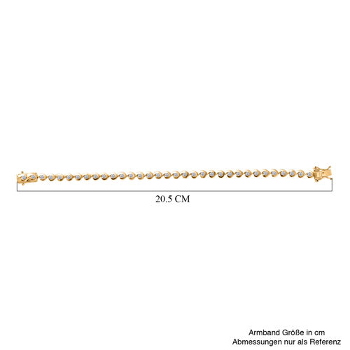 LUXURIANT DIAMOND- SI Labor Diamant 19cm Armband, 925 Silber 750 Gelbgold Vermeil - 2,51 ct. image number 5