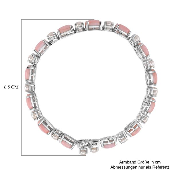 D'Joy nat&uuml;rliches Rosa K&ouml;nigsmuschel Perle und wei&szlig;es S&uuml;&szlig;wasser Perle 19cm Armband image number 4