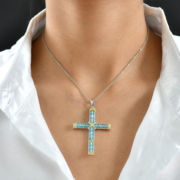 EverTrue AA blauer Apatit Anh&auml;nger mit 50cm Kette - 5,70 ct. image number 2