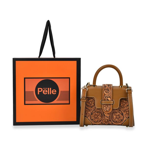 Grand Pelle  - Echtleder Handtasche, braun image number 8
