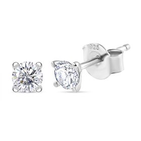 Moissanit Ohrringe, 925 Silber rhodiniert - 0,45 ct.