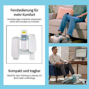 LIVMORE Original kompakter Elektro Stepper, Anti-Rutsch-Pedale, Anzeige und Fernbedienung, 47&times;42&times;23,5 cm, Wei&szlig;