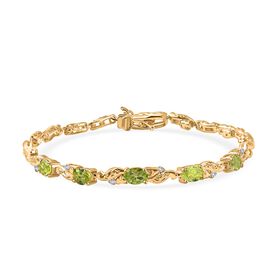 Natürliches Peridot und Zirkon Armband