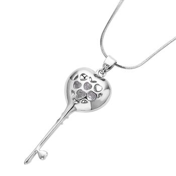 Wei&szlig;er Kristall-Anh&auml;nger mit Kette - 1 ct.