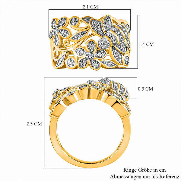 ALLORO von der Natur inspirierter, vergoldeter Silberring image number 7