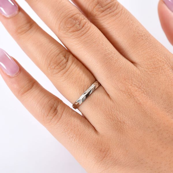 Strukturierter Bandring in 950 Platin image number 2