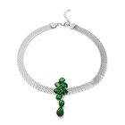 Simulierter Grüner Diamant Halskette40+10 cm Edelstahl ca. 24,40 ct