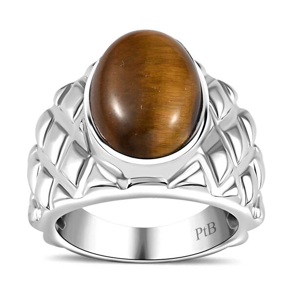 Tigerauge Ring Messing (Gr&ouml;&szlig;e 16.00) ca. 5,81 ct image number 4