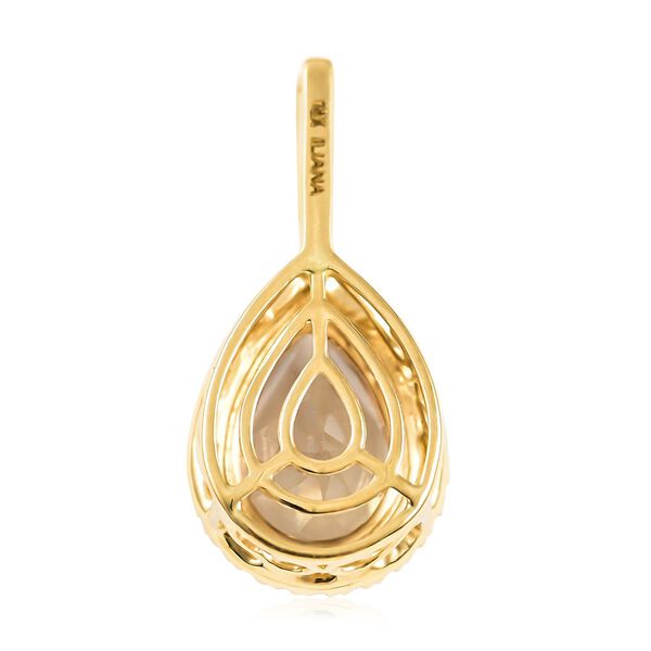 ILIANA AAA Turkizit und SI GH Diamant-Anhänger in 750 Gelbgold - 2,20 ct. image number 6