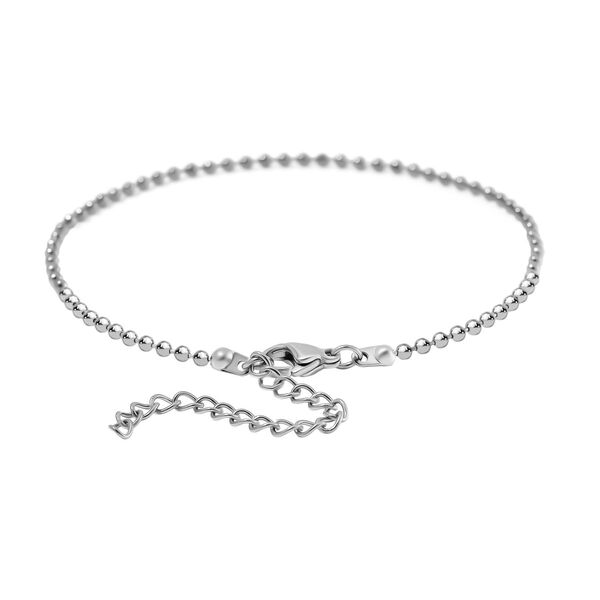 3er-Set - Kugelarmband, Gliederarmband, Ankerarmband, 19+5cm, Silberton image number 4