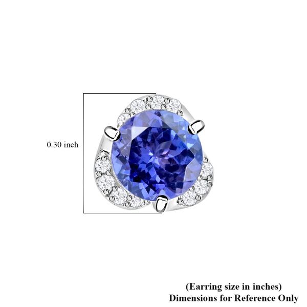 RHAPSODY zertifiziert und gepr&uuml;ft AAAA Tansanit und VS-EF Diamant Ohrringe in 950 Platin - 2 ct. image number 4