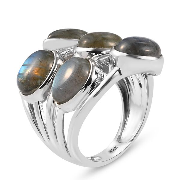 Labradorit Ring 925 Silber Platin-&Uuml;berzug image number 4