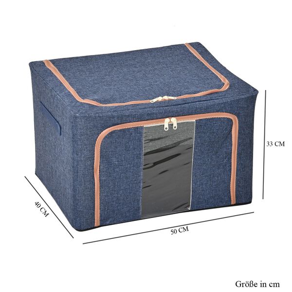 66L Stapelbare Aufbewahrungsbox mit Metallrahmen, Blau image number 7