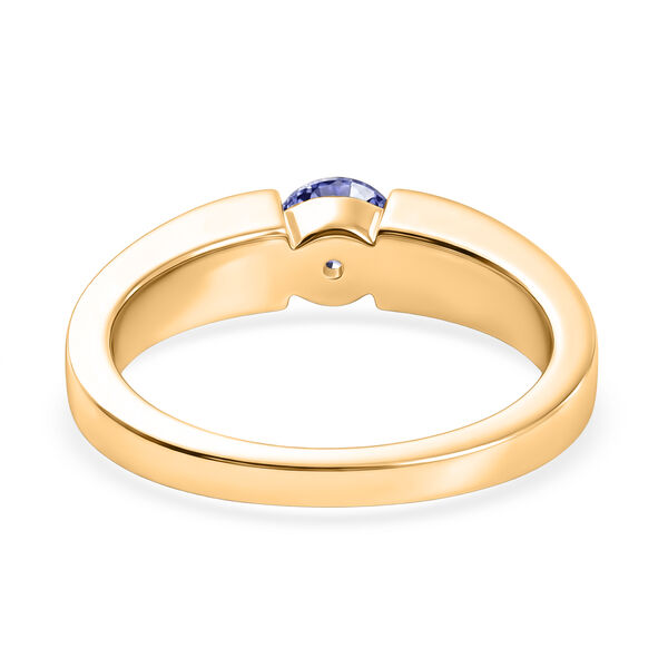 D'Joy Tansanit Ring 925 Silber 750 Gelb Vergoldet (Gr&ouml;&szlig;e 18.00) ca. 0,50 ct image number 5